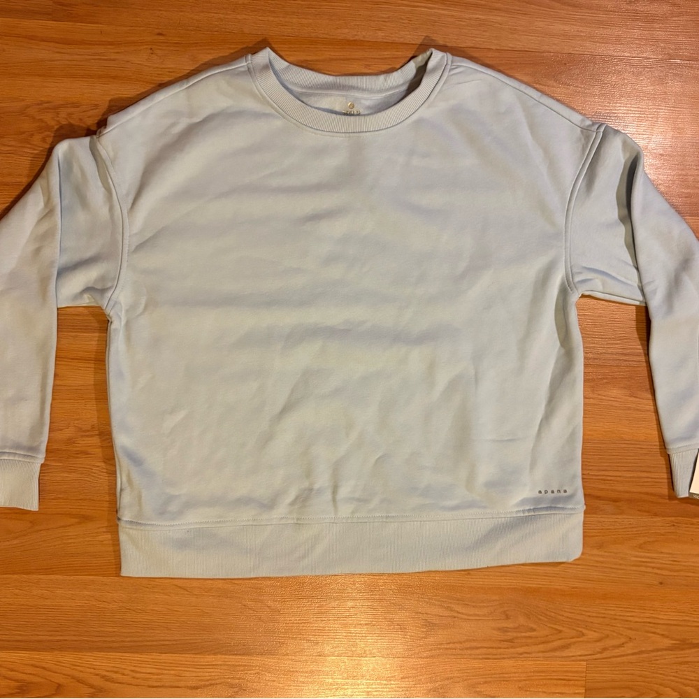 Apana Light Blue Sweatshirt – Soft Cotton Blend, Yoga Lifestyle Pullover